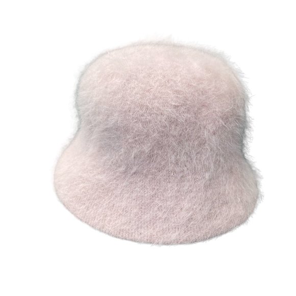 Vintage Y2K Rabbit Hair Wool Cloche Hat Fuzzy Pink Celeb Fairy Soft Girl-OS main image 6